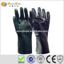 Sunnyhope black safety cotton gloves with pvc